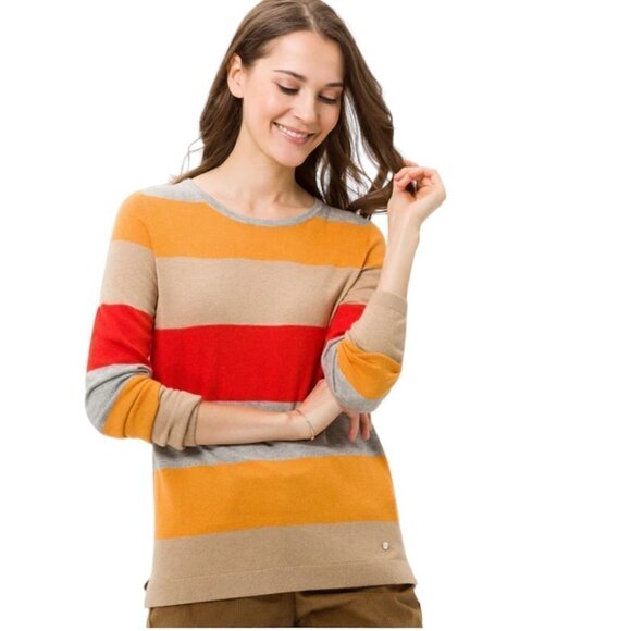 CASHMERE BLEND BRAX STRIPES SWEATER - Picture 1 of 12